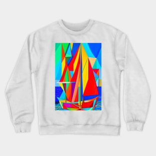 Sail Away: Stunning Sailboat Art Crewneck Sweatshirt